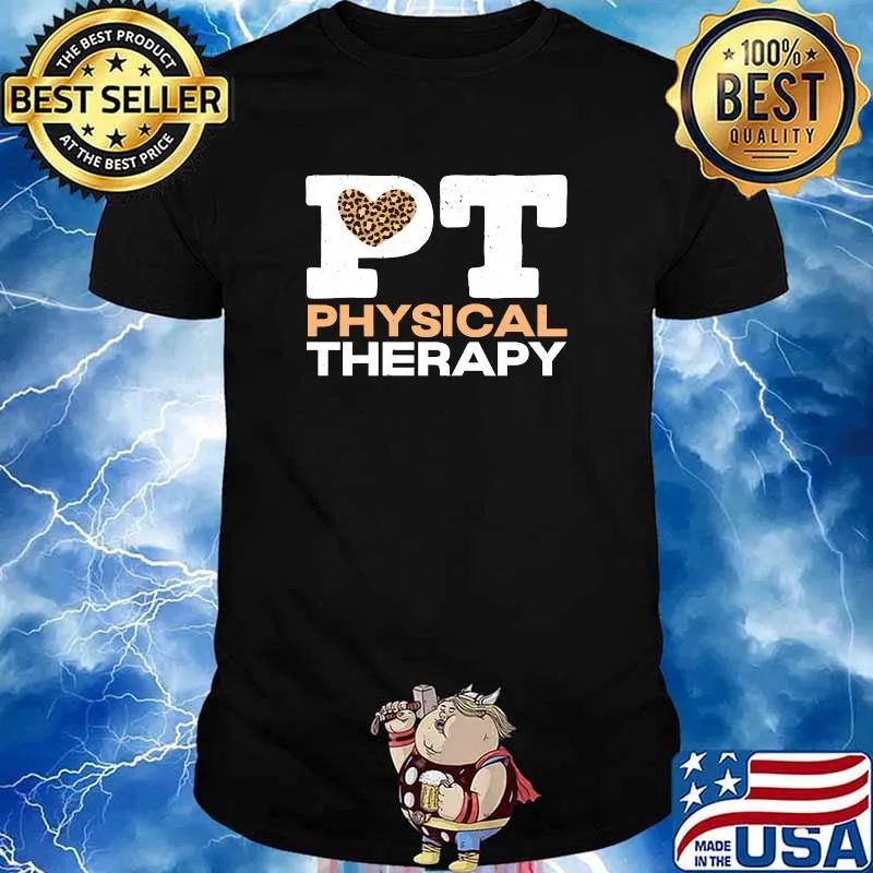 PT Physical Therapy Physical Heart Leopard T-Shirt