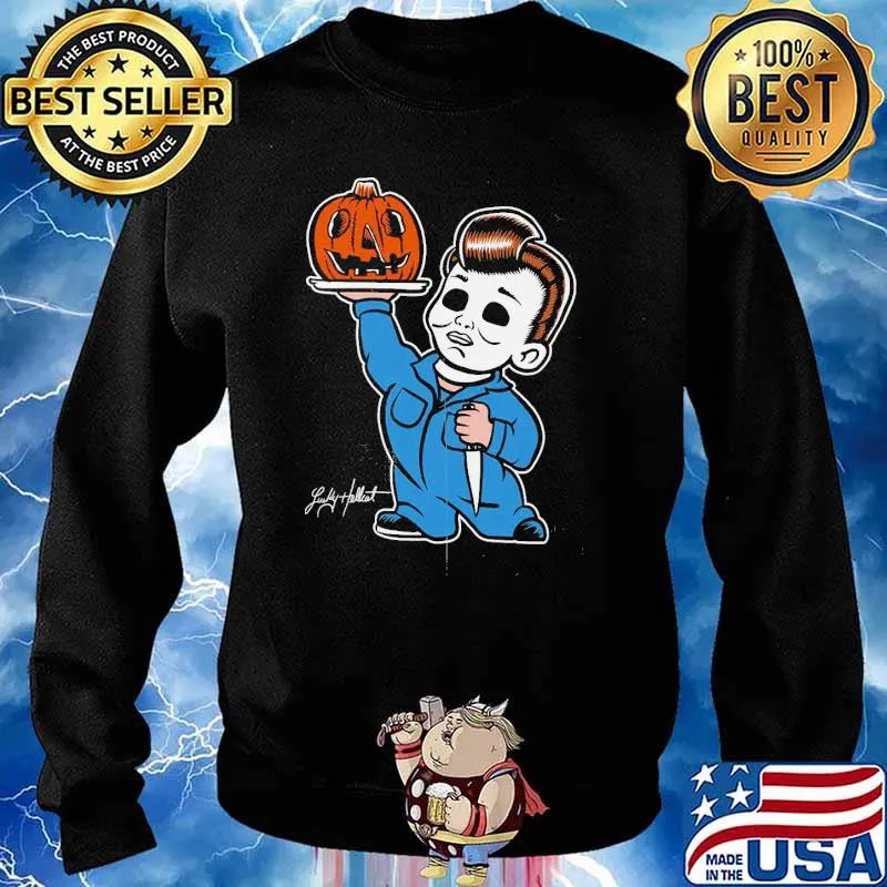 Pumpkin knife fake horror halloween s Sweater