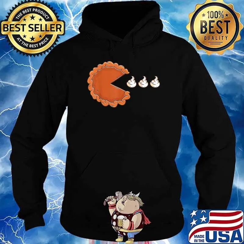 Pumpkin Pie Eating Whipped Cream Thanksgiving Day Fun T-Shirt Hoodie