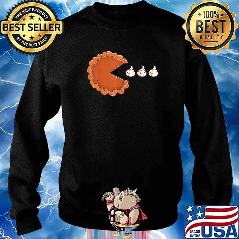 Pumpkin Pie Eating Whipped Cream Thanksgiving Day Fun T-Shirt Sweater