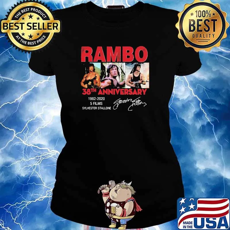 Rambo 38th anniversary 1982 2020 signatures s Ladies tee