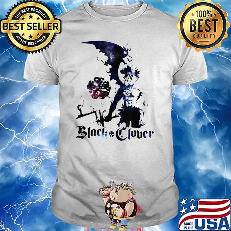 Retro Clover Anime Black Japanese Manga Asta Costume shirt