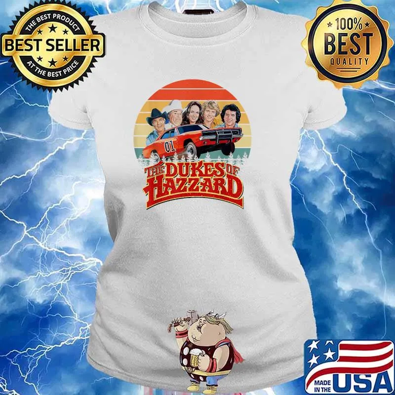 Retro Hazzard Cars Vintage Design Art The Dukes Music Season T-Shirt Ladies tee