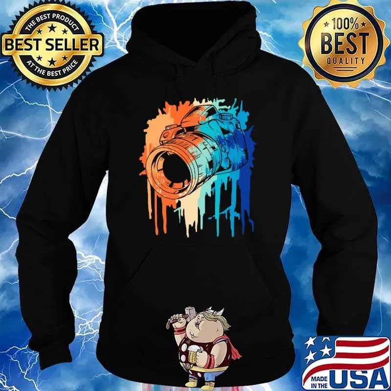Retro photo camera on color splash for amateur photographers gift s Hoodie