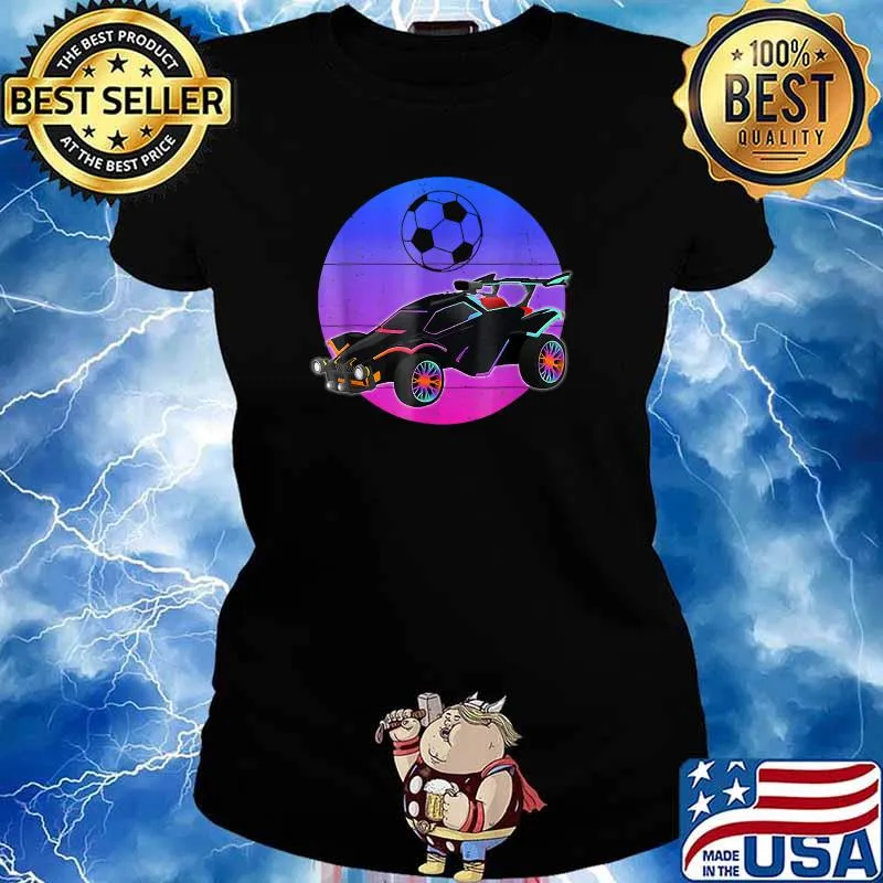 Retro Style Rocket RC Soccer Car League T-Shirt Ladies tee