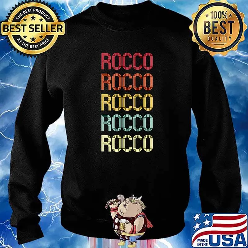 Rocco Retro Wordmark Pattern Vintage T-Shirt Sweater