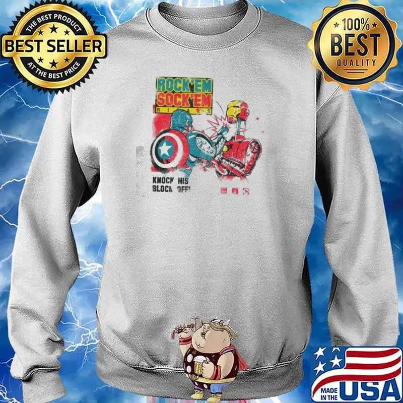 Rock'em sock'em knock his block off Marvel s Sweater