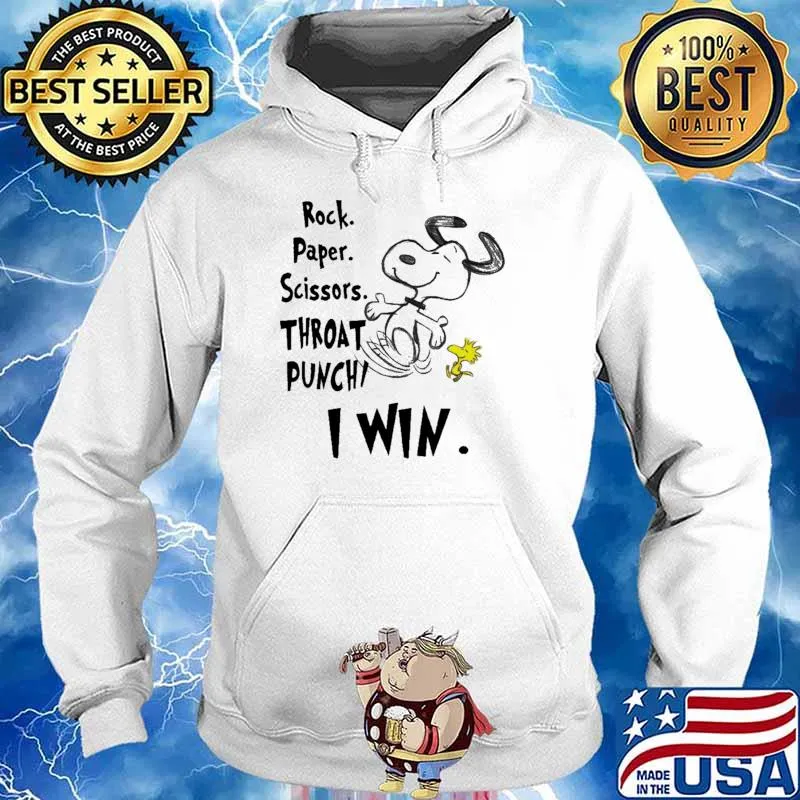 Rock Paper Scissors Throat Punchi I Win Snoopy Shirt Hoodie