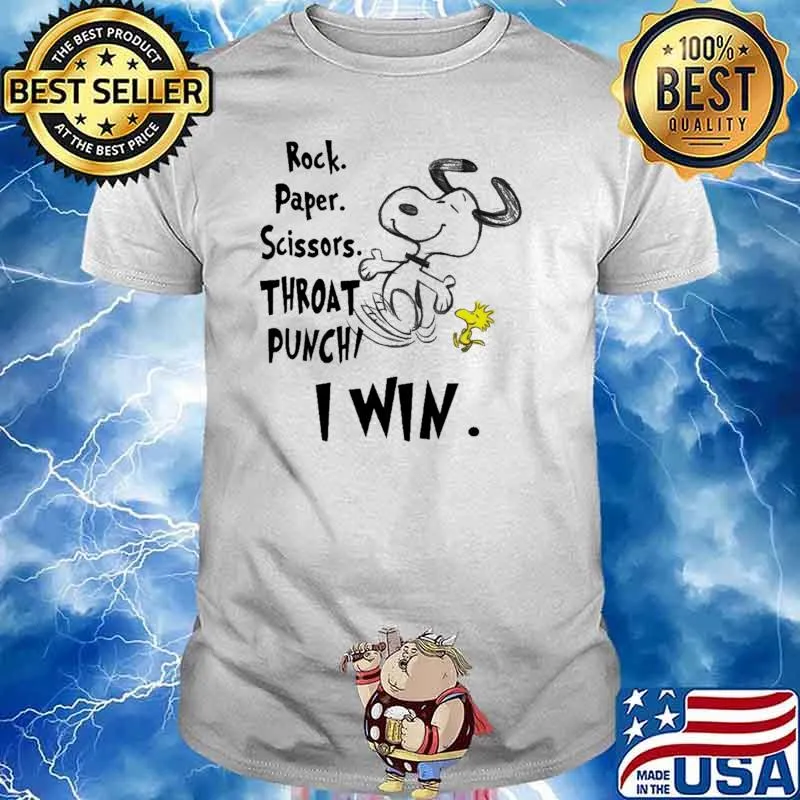 Rock Paper Scissors Throat Punchi I Win Snoopy Shirt