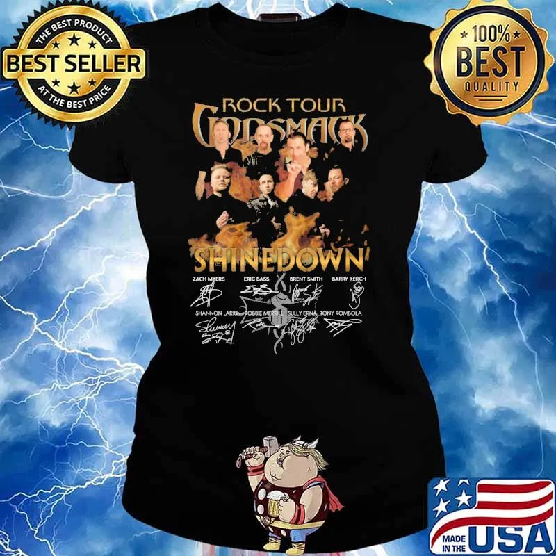 Rock tour Shine Down signatures s Ladies tee