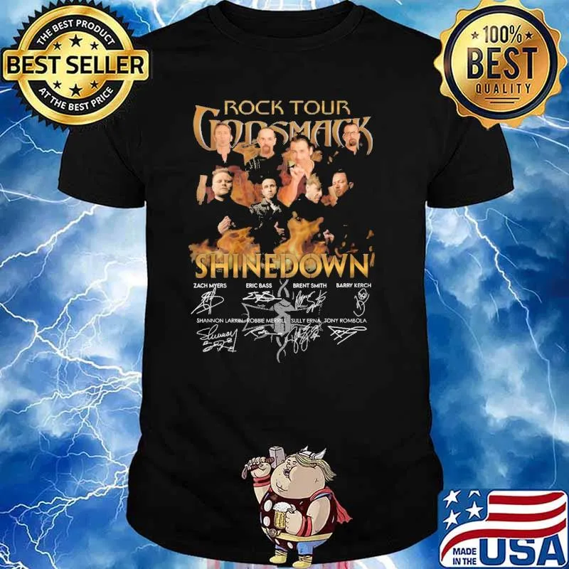 Rock tour Shine Down signatures shirt