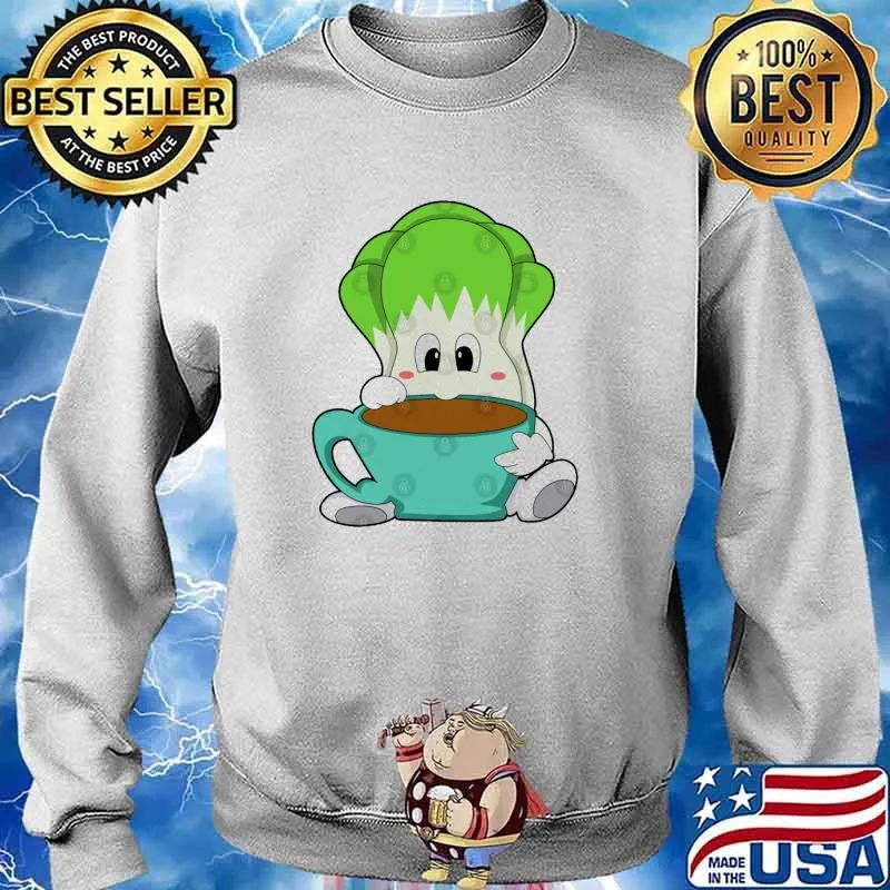 Salad with Cup of Coffee s Sweater