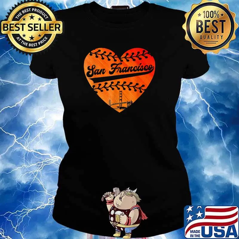 San Francisco Baseball Heart T-Shirt Ladies tee