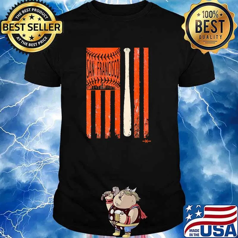 San Francisco Flag Patriotic Baseball T-Shirt