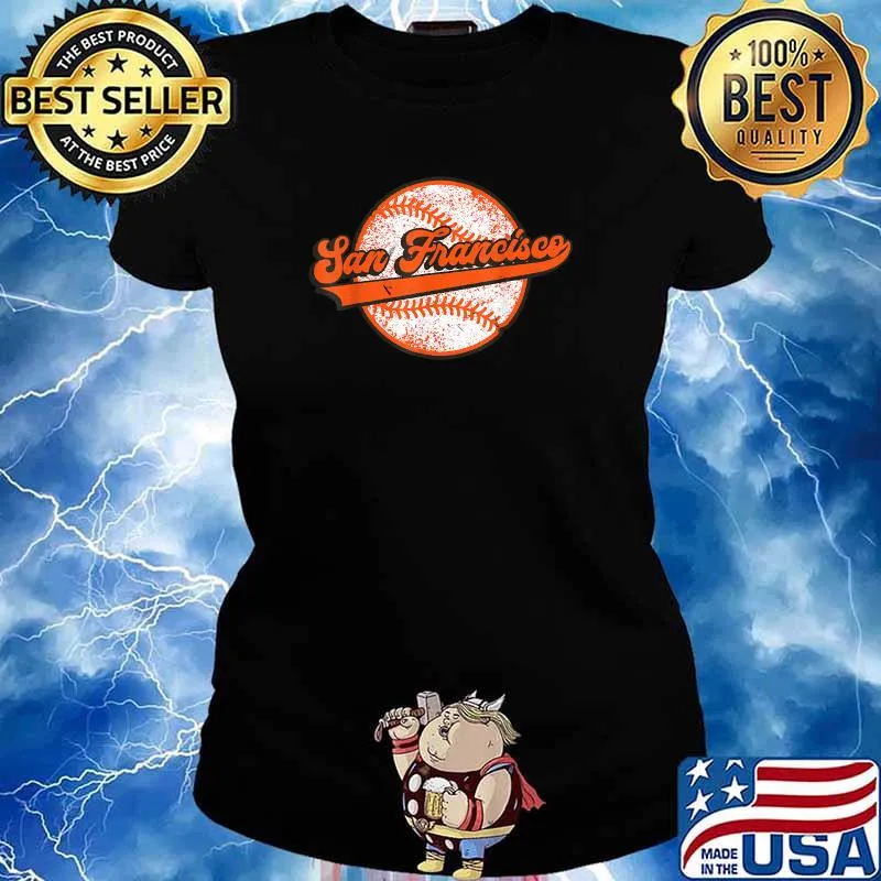 San Francisco Vintage Baseball T-Shirt Ladies tee