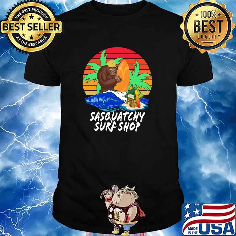Sasquatchy Surf Shop Bigfoot Vintage T-Shirt