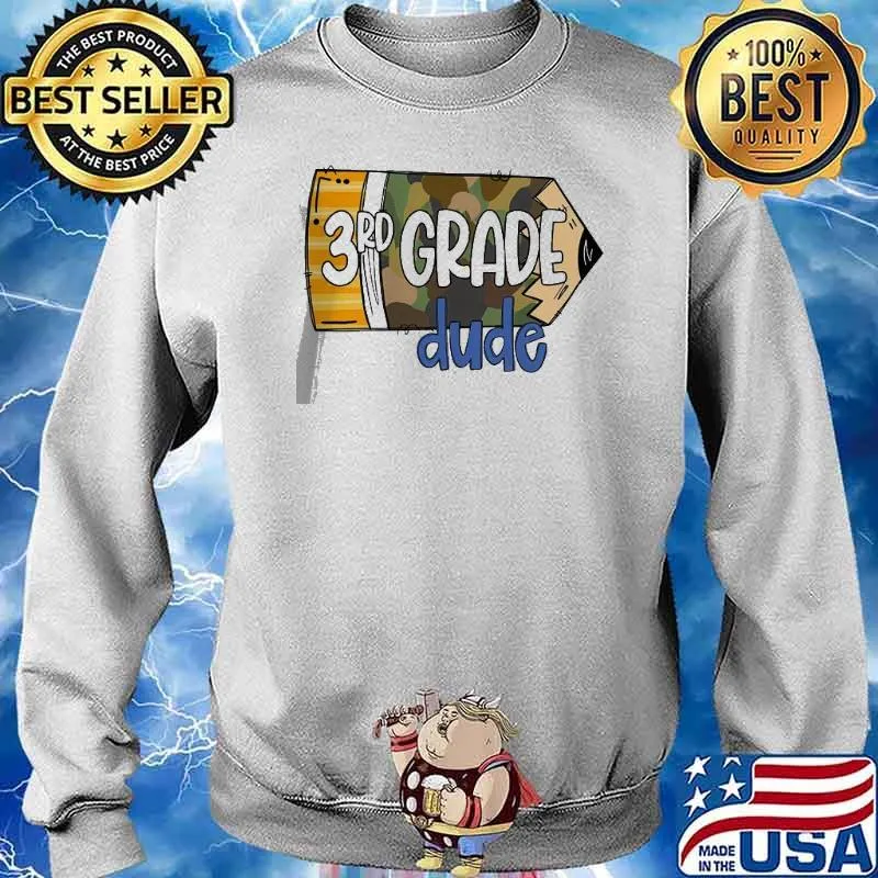 School Pencil Camo Back To School 3rd Grade Dude Shirt Sweater