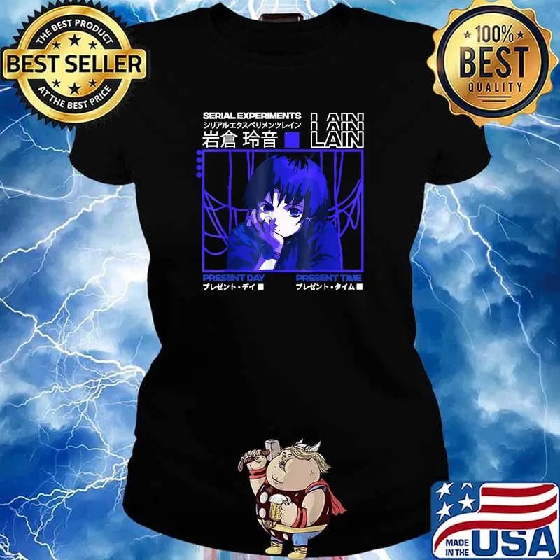 Serial Experiments Lain Darker Present Day Present Time T-Shirt Ladies tee