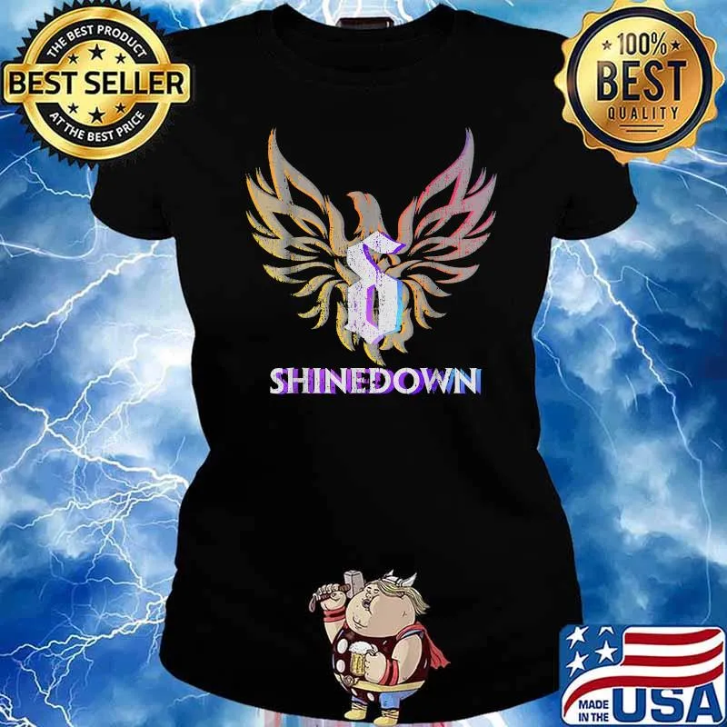 Shinedown Eargle Logo Retro Art T-Shirt Ladies tee