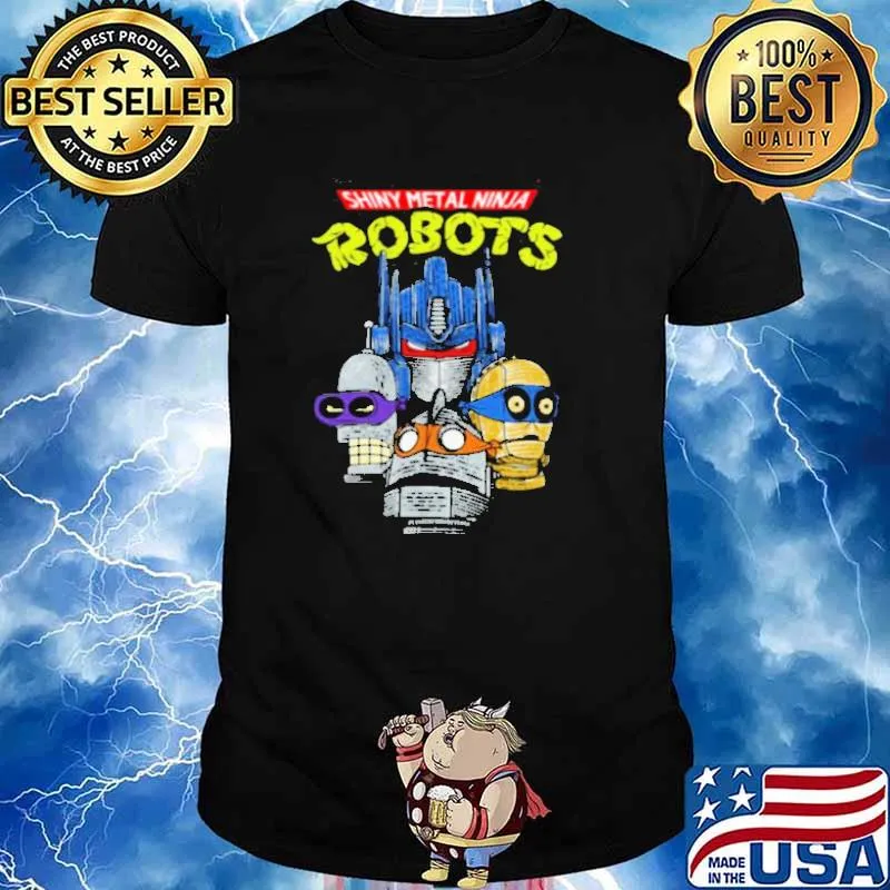 Shiny Metal Ninja Robots Shirt
