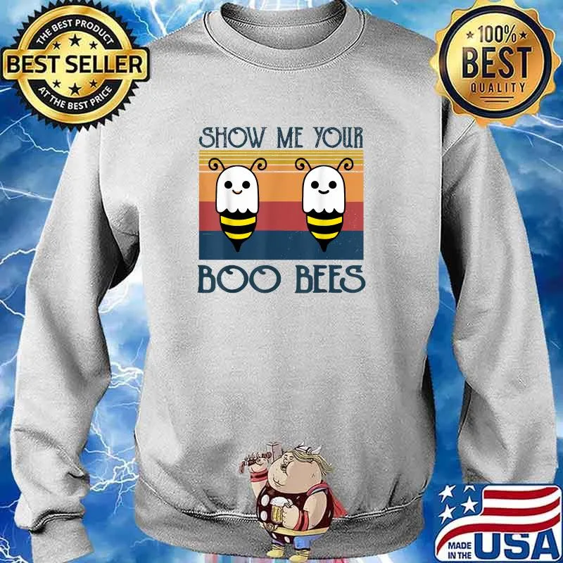 Show Me Your Boo Bees Vintage Ghost Halloween T-Shirt Sweater