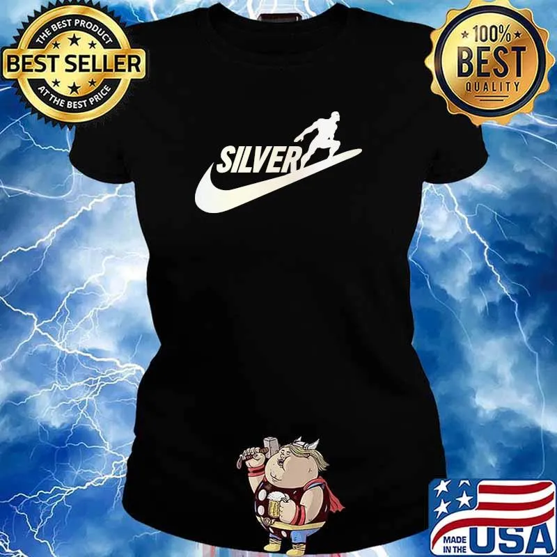 Silver Surfer marvel comics nike logo s Ladies tee