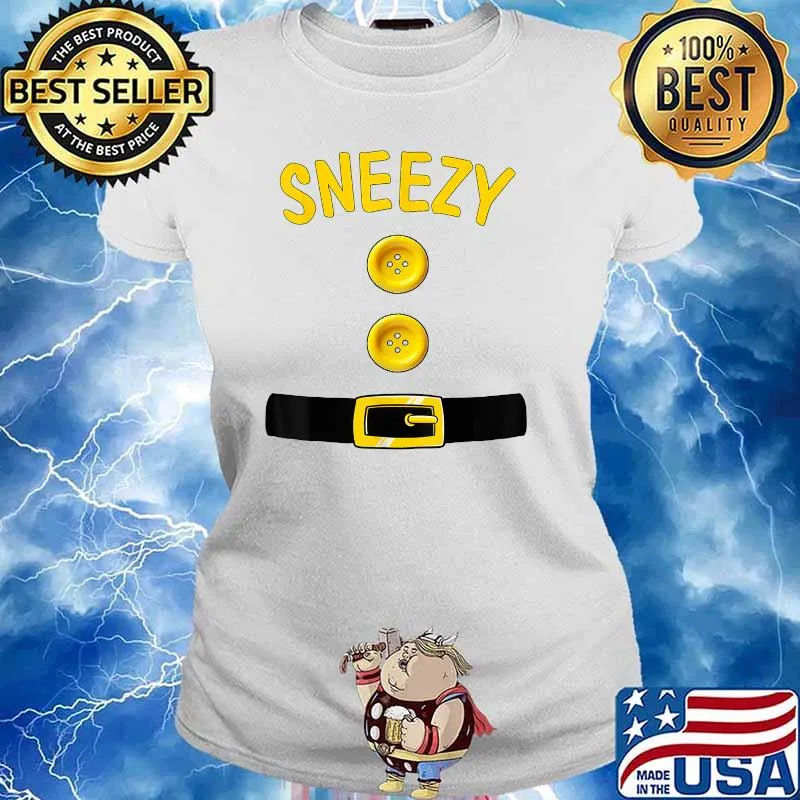Sneezy Dwarf Halloween T-Shirt Ladies tee