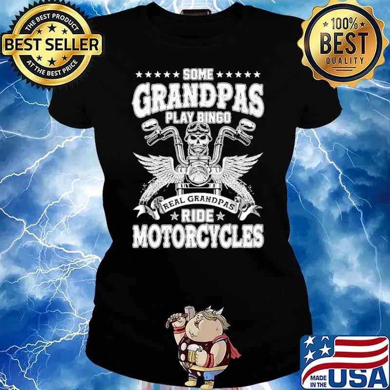 Some grandpas play bingo real grandpas ride motorcycle skull s Ladies tee