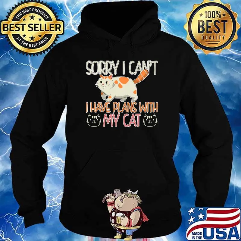 Sorry I Cant I Have Plans With My Cat Person Cat Owner Kitty T-Shirt Hoodie
