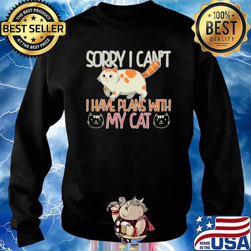 Sorry I Cant I Have Plans With My Cat Person Cat Owner Kitty T-Shirt Sweater