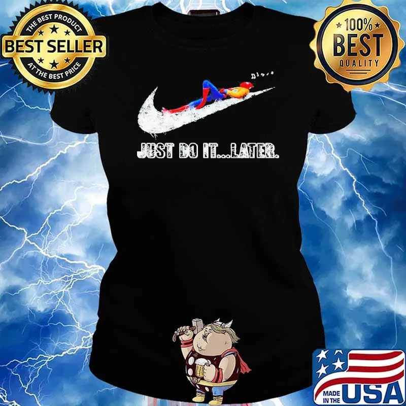 Spider Man listen music Nike just do it later s Ladies tee