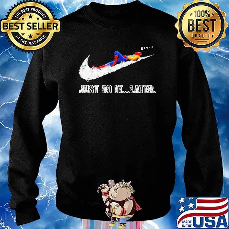 Spider Man listen music Nike just do it later s Sweater