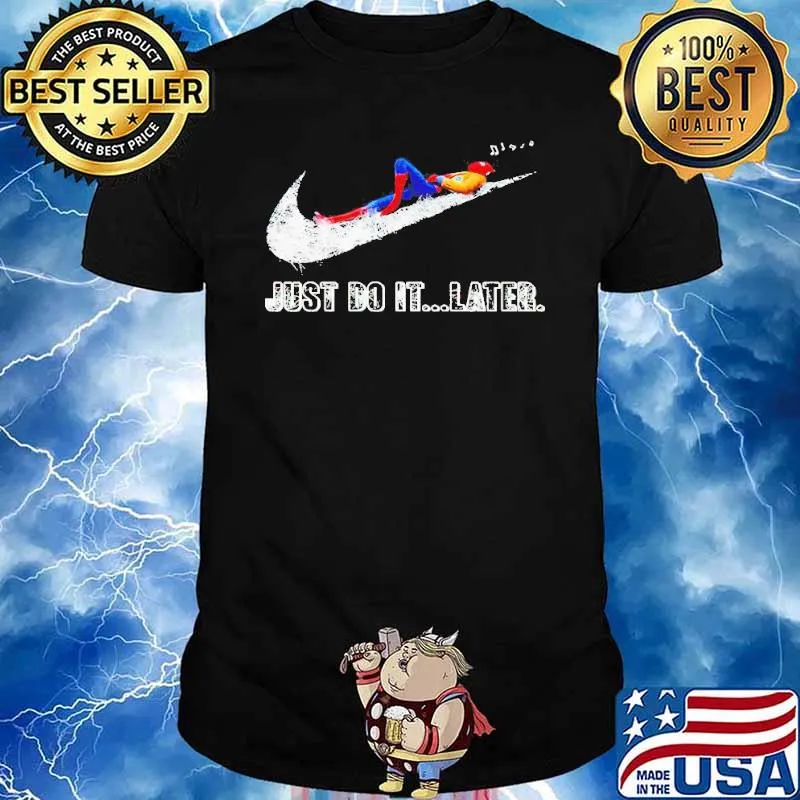 Spider Man listen music Nike just do it later shirt