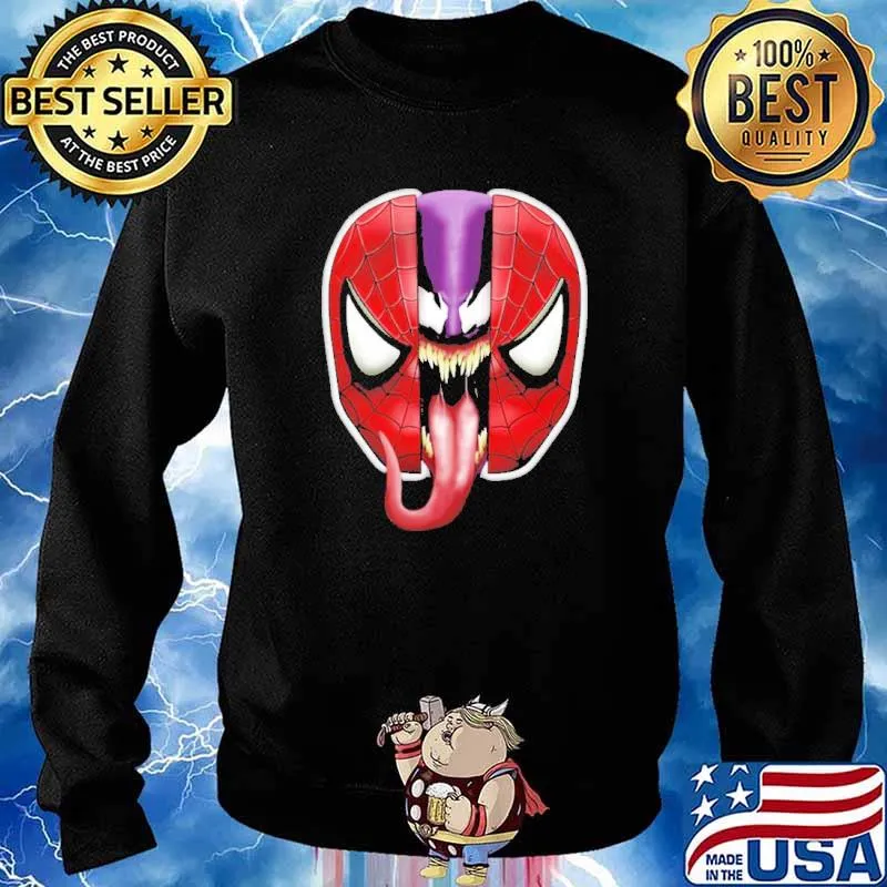 Spiderman and Venom Face Shirt Sweater