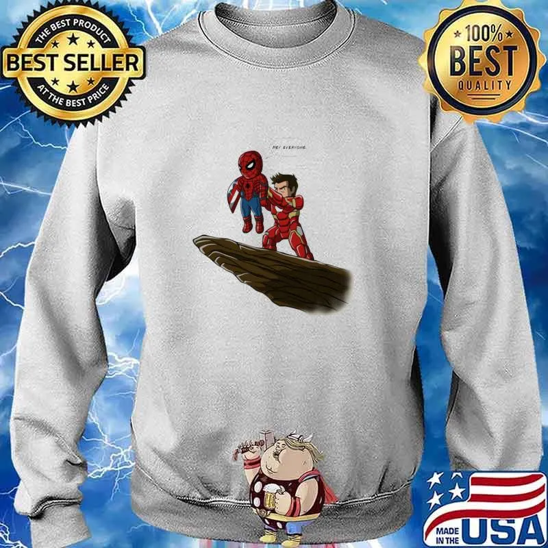 Spiderman saying hey everyone s Sweater