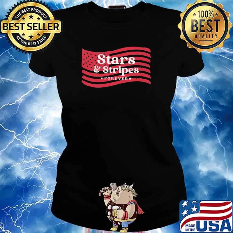Star And Stripes Forever America Flag Shirt Ladies tee