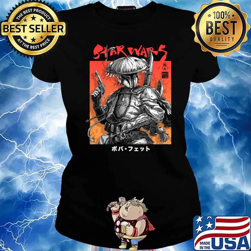 Star Wars Visions Boba Fett Samurai Poster T-Shirt Ladies tee