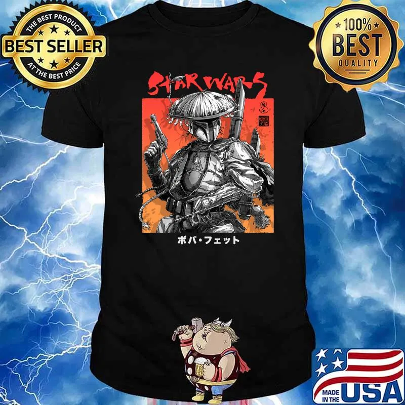 Star Wars Visions Boba Fett Samurai Poster T-Shirt