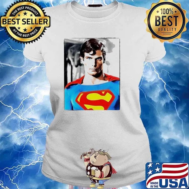 Superman Movie Film Poster HUGE PRINT Christopher Reeve DC Comics s Ladies tee