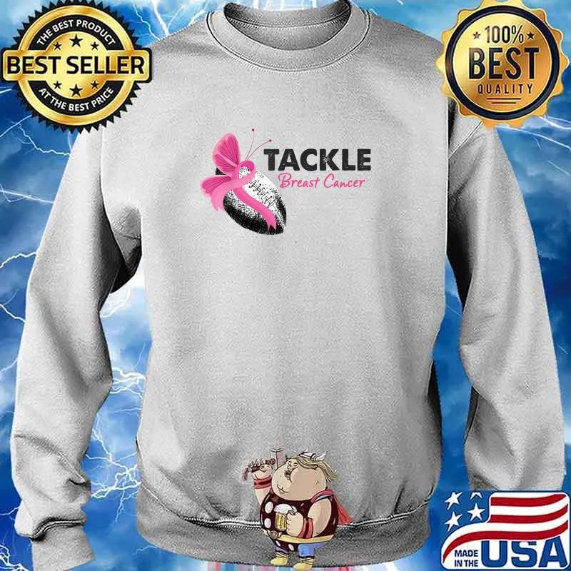 Tackle Breast Cancer Quote Awareness Football Survivor T-Shirt Sweater