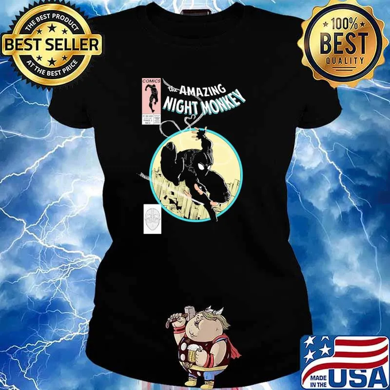 The Amazing Night Monkey Superhero Spiderman Comics s Ladies tee