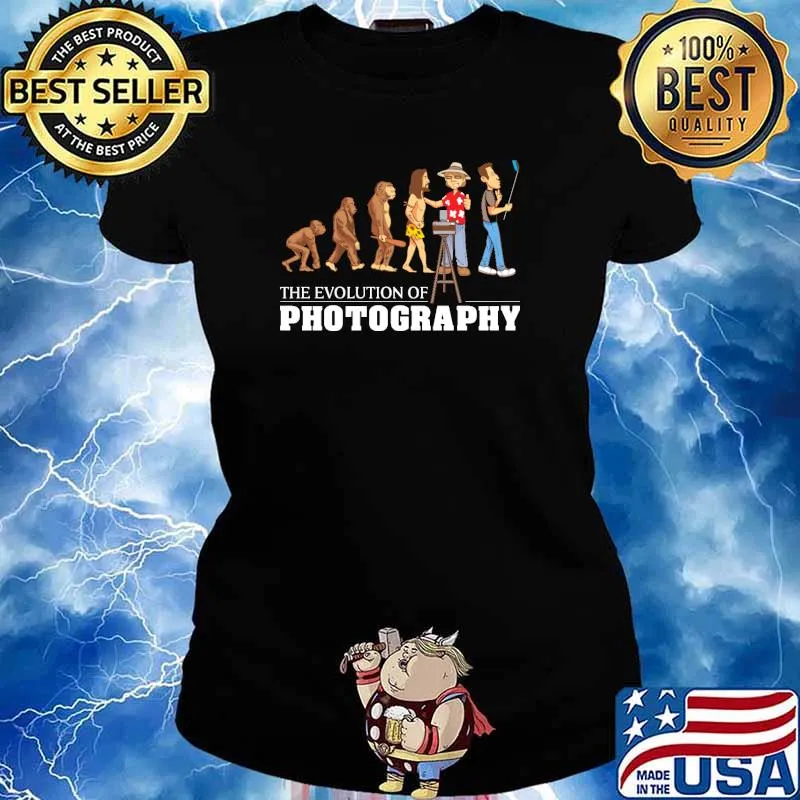 The evolution of photography from camera to selfie stick gift s Ladies tee