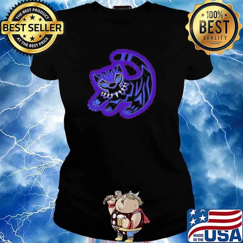 The glowing panther king cat s Ladies tee