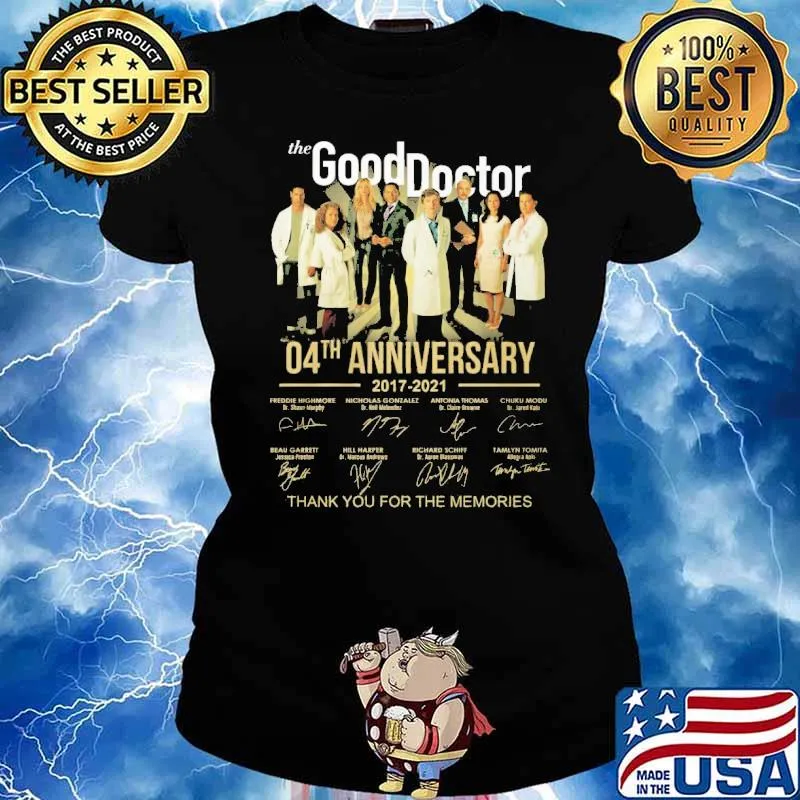 The Good Doctor 04th anniversary thank you for the memories signatures s Ladies tee