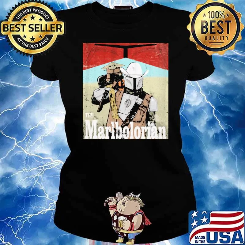 The marlbolorian mandalorian cowboy and yoda s Ladies tee