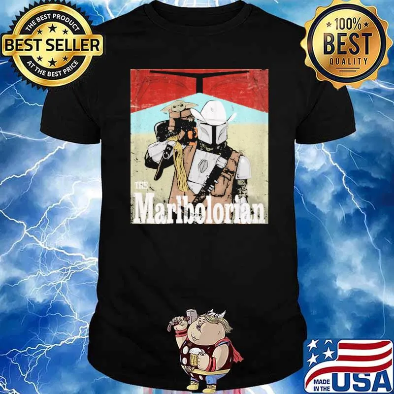 The marlbolorian mandalorian cowboy and yoda shirt