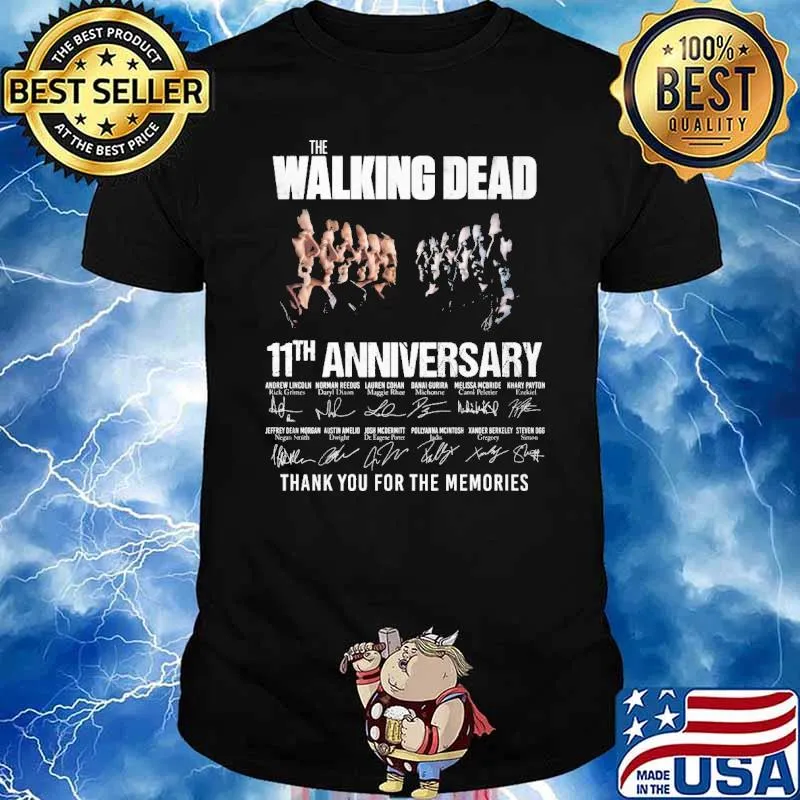 The Walking Dead 11th anniversary thank you for the memories signatures shirt
