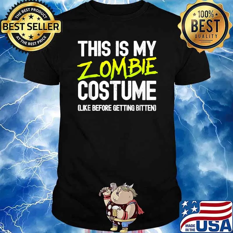 This Is My Zombie Costume like before getting bitten Halloween T-shirt