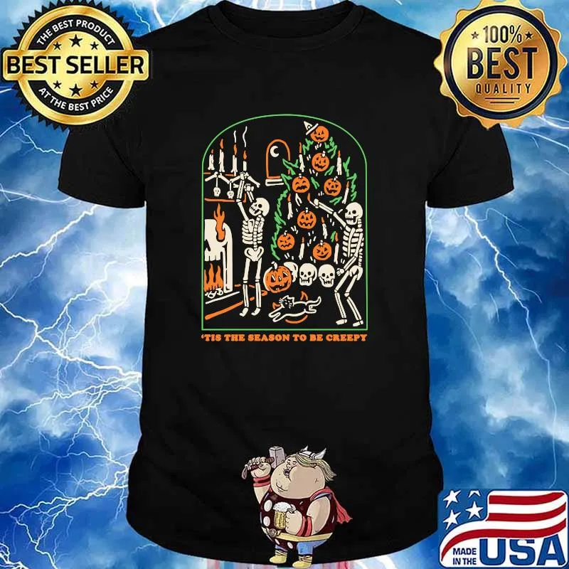 Tis The Season To Be Creepy, Skull And Pumpkin T-Shirt