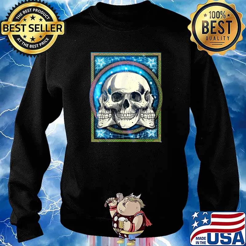 Trinity Skull Drawing Oddities Spooky Halloween T-Shirt Sweater